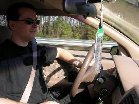 Leader of the expedition in the driver seat. (December 2005)