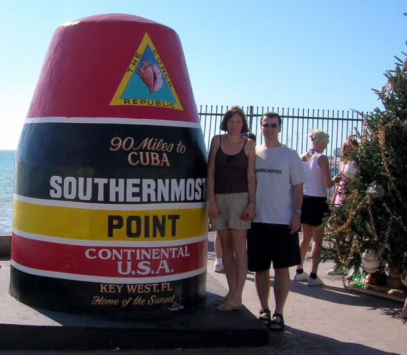Two of us at the southernmost point of continental USA. (December 2005)