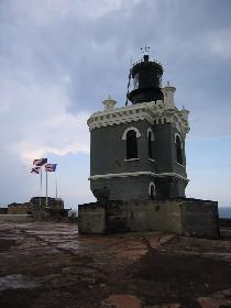 The lighthouse is the newest structure - built under American rule in the 20th century (April 2006)