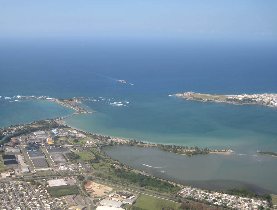 Isla de Cabras, Bacardi, El Morro, Old San Juan with the Atlantic in the background (April 2008)