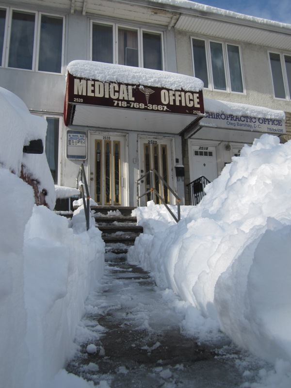 The canyon is only about a foot deep this time (January 2011)