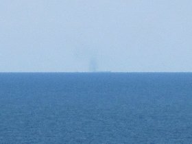 Smoking ship at the distant horizon (June 2011)