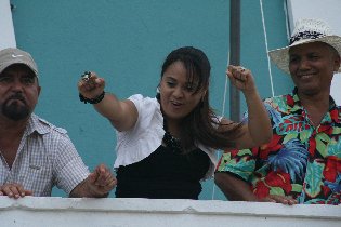 The mayor dancing on the townhall balcony (July 2011)
