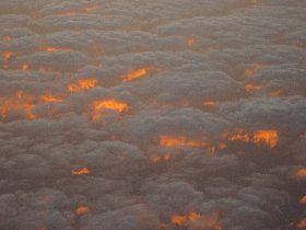 Dawn over Atlantic reminds me more of a cooling lava then clouds (August 2011)