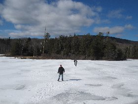 We walked to the other side testing the ice (February 2012)