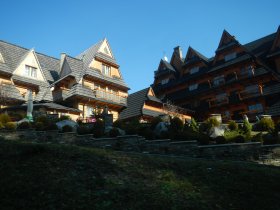 A hotel near the road in Bukowina (November 2013)