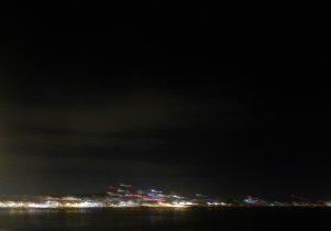 Night view of Montreal from a bridge was breathtaking (can't take a decent photo from a moving car of course) (January 2014)