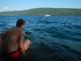 Boat adventures around Roger's Slide (September 2014)
