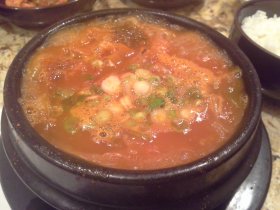 Kimchi soup, on the way there, in New Jersey (December 2014)