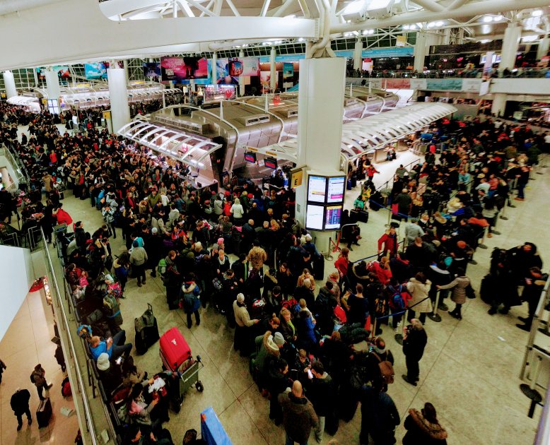 The airport is still extremely crowded. Some will have to wait for another 2-3 days. (January 2018)