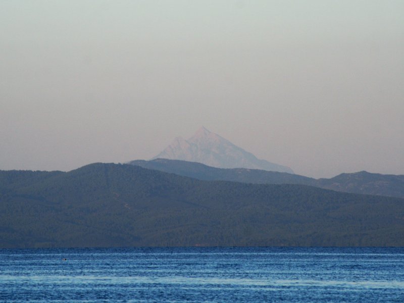 Majestic Athos at the distance of about 40 miles (August 2018)