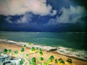 Atlantic at night - the backdrop for the upcoming fireworks (December 2018)