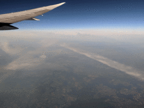 Chemtrails somewhere over Germany - and a smaller plane flying below us in opposite direction (June 2019)
