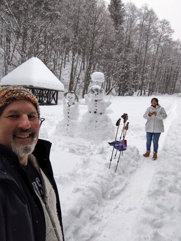 Trekking walks, snow, snowmen (February 2022)