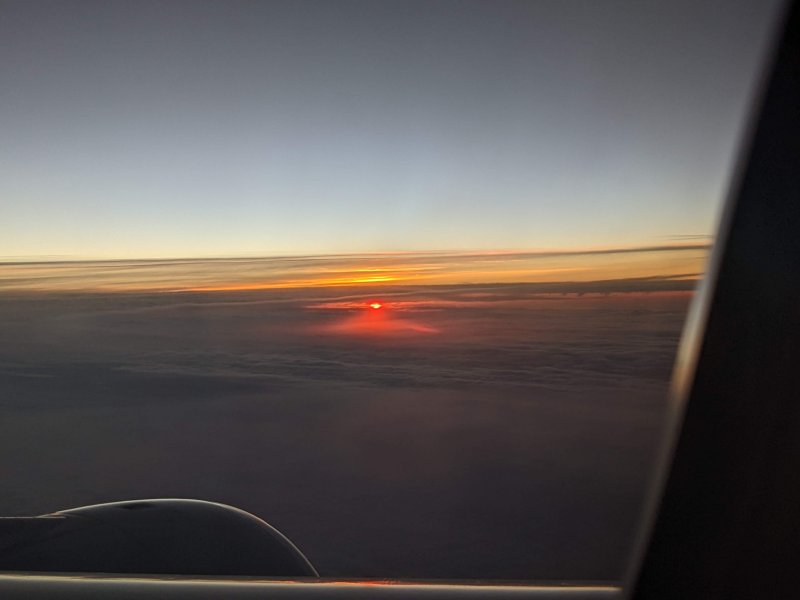 And a sunrise as we fly over British Wales (August 2022)
