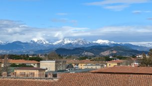 A breathtaking view from the Pisa tower towards Apuan Alps looking over Monte Pisano (February 2023)