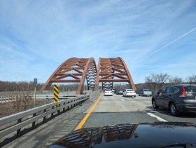Crossing Mohawk River - traffic gets very heavy (April 2024)