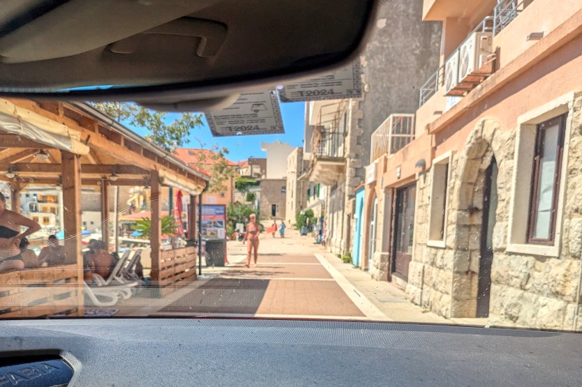 Weird, but this is a street for cars, not a pedestrian zone (August 2024)