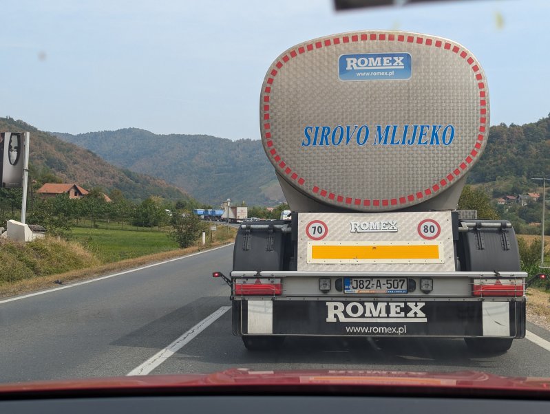 We were following this milk truck for over an hour, there was no way to pass (August 2024)