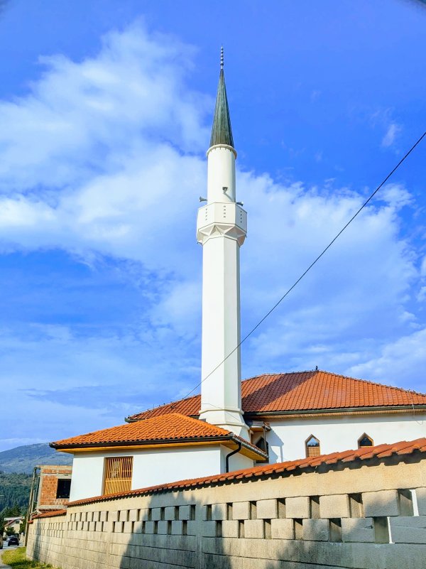 Probably the only minaret in the Serbian part of Bosnia (August 2024)