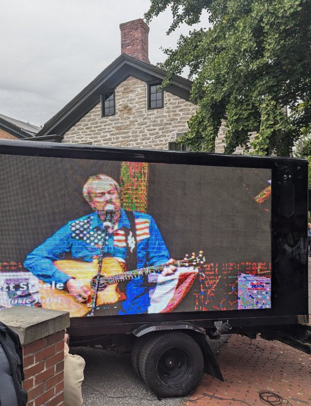 Large screen on the other side of the street so more people can see the stage (September 2024)